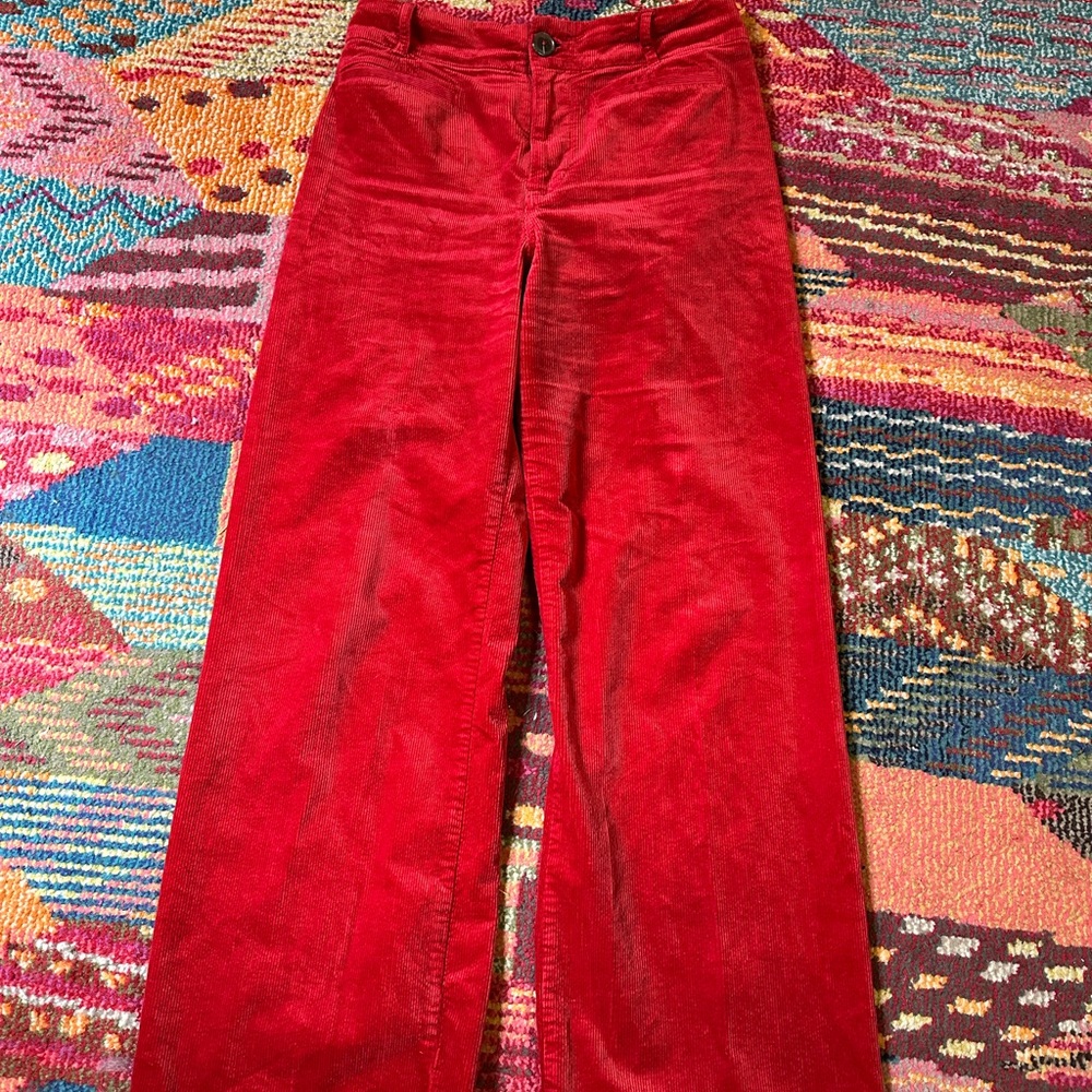 MAEVE Anthropologie Colette Red Corduroy Pants 29